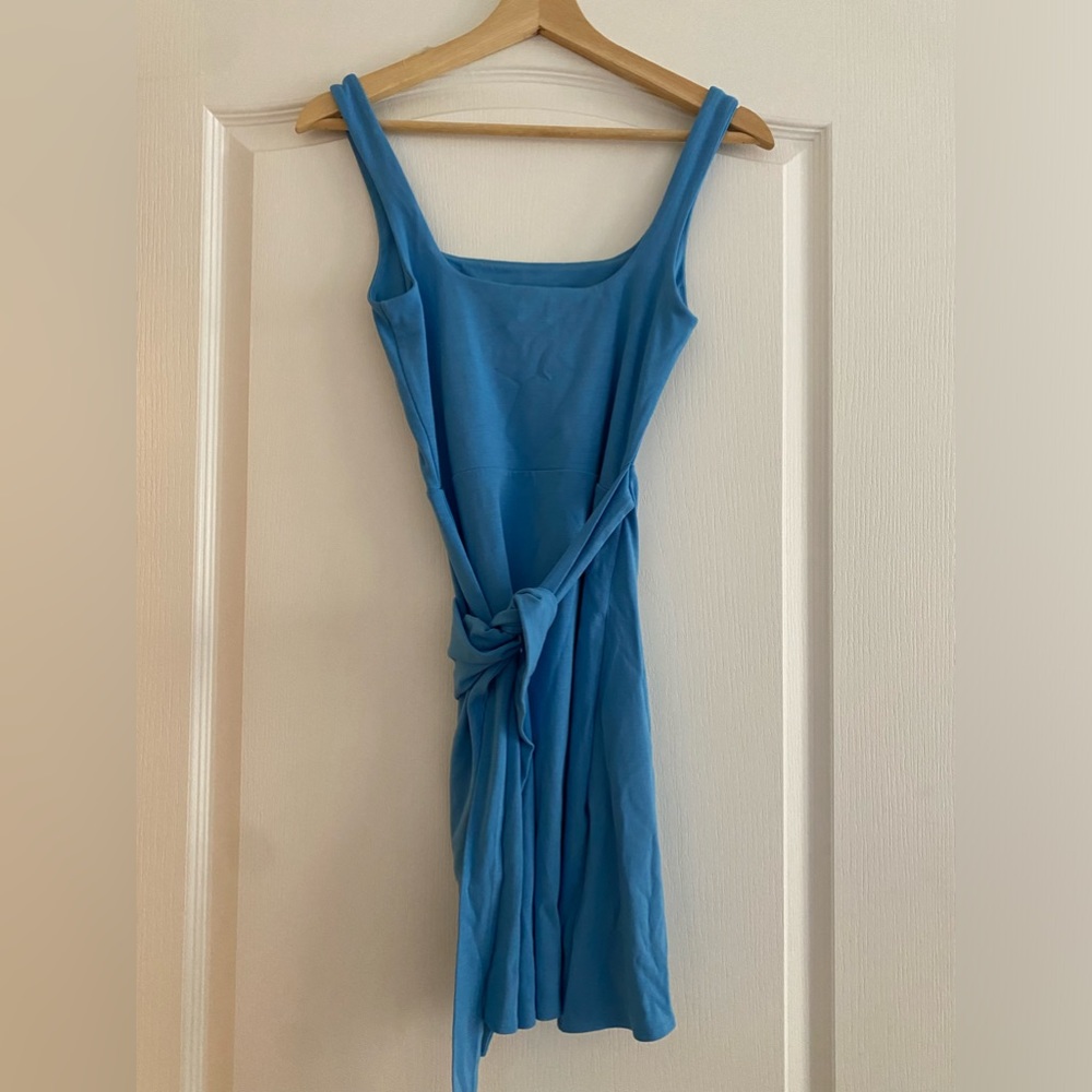 Mini blue aritzia wrap dress wilfred